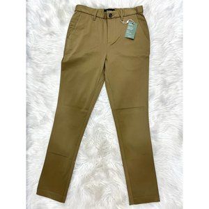 Quince Mens Recycled Comfort Tech Chino Pants Slim Fit Khaki NWT 34 x 30